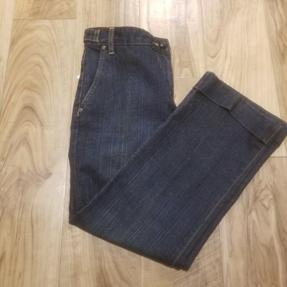 New Nautica Denim Pants 4 Womens Cuffed Straight Leg Blue Jean Trousers 31x25.5 - Picture 1 of 14